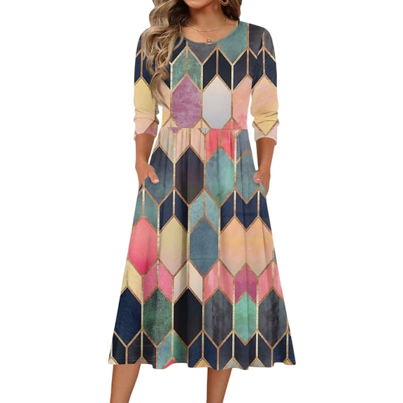 CIENVNSTG Women's Fashion A-Line Summer Dress - Casual Flowy Dress for Everyday Wear