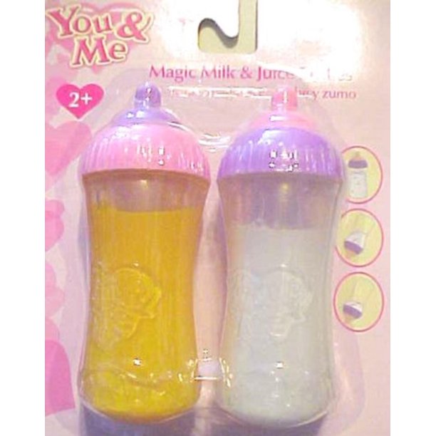 You & Me Magic Milk & Juice Bottles (Orange Juice) 2 Bottle Set, 2