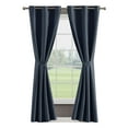 thumbnail image 3 of Legrae Blackout Thermal Insulated Grommet Curtains, Set of 2 Panels with Tiebacks, Insignia Blue, 38" x 84", 3 of 11