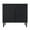 Black Merk, variant on Sango Orre 2 - Door Solid Wood Cabinet with Rattan, Adjustable Shelf, Brown