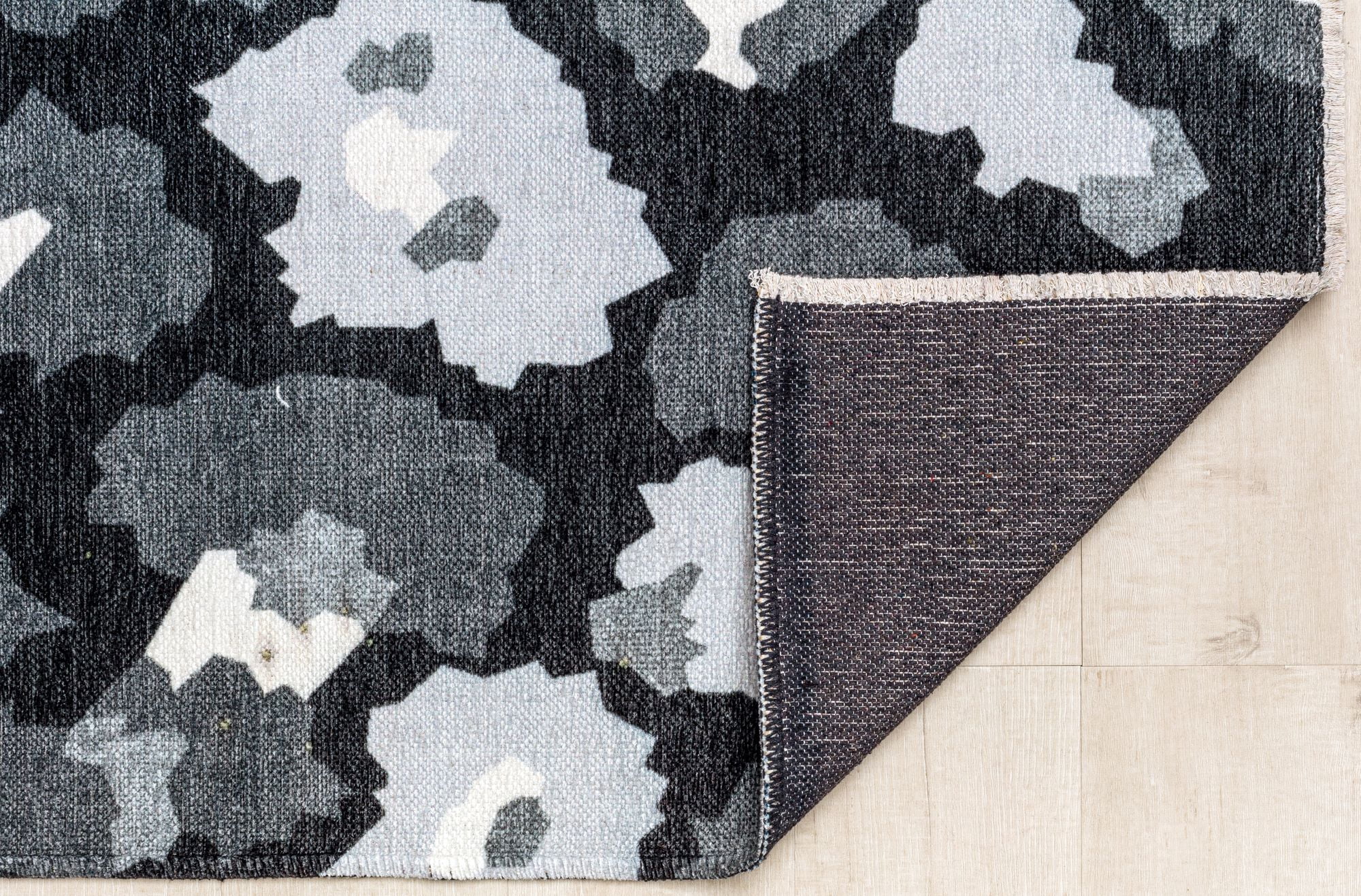 Elizabeth Sutton MI60A Primrose Path Floral Modern Black Area Rug, 7'10"X10'0"