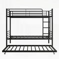 thumbnail image 4 of Twin Size Metal Platform Bed Frame with Trundle, No Box Spring Needed, Black, Bedroom, 4 of 12