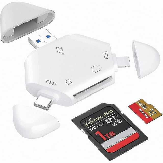 Micro SD Card Reader with Magnetic Cap, Triangular Design, USB C and USB A Adapter for , , MacBook, and Trail Camera Use