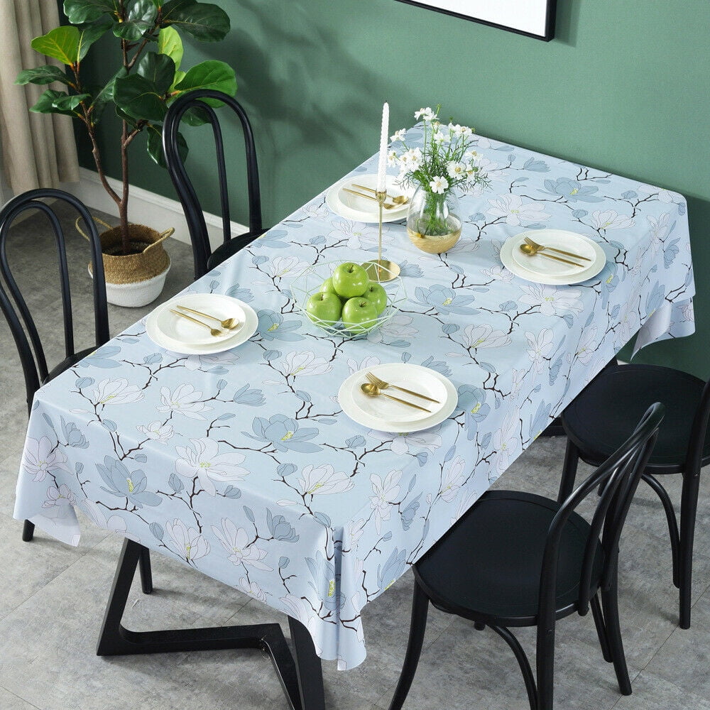 Vinyl Square Table Cover Wipe Clean PVC Tablecloth Oil-Proof/Waterproof ...