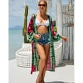 thumbnail image 5 of EDOLYNSA Tie-dye Kimono Cover-up for Women Open Front Summer Cardigan Long Sleeve Bathing Suit Coverups, 5 of 7