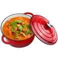thumbnail image 5 of Hawsaiy 6 QT Enameled Cast Iron Dutch Oven with Lid, Nonstick Cookware for Baking, Roasting, Braising & Cooking, Dual Handles, Red, 5 of 10