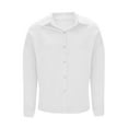 thumbnail image 7 of Lenpel Women's Satin Silk Blouses Dressy Long Sleeve Curved Hem Collared Button down Shirts Business Casual Tops(White,XX-Large), 7 of 7