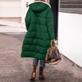 thumbnail image 3 of Dwralegc Womens Long Puffer Jacket Long Sherpa Lined Jackets Oversized Reversible Fleece Outerwear Shearling Fleece Jacket Puffer Overcoats Winter Fashion Coats Dark Green 2XL, 3 of 4