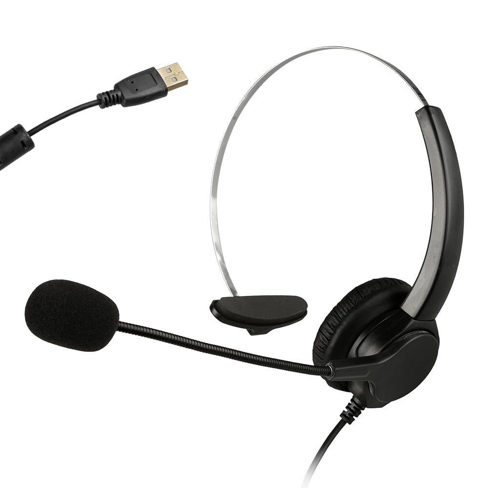 Handsfree Call Center Noise Cancelling Volume Control Cord Monaural