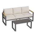 thumbnail image 1 of Set de Muebles de Aluminio para Exterior – Sofá de 3 Asientos y Mesa de Café – Cojines Gruesos Lavables – Balcón, Jardín y Terraza, 1 of 14