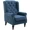 Blue, variant on Mid-Century Modern Accent Chair, High Wingback Reading Chair with Button-Tufted Fabric Upholstery and Wood Legs, Living Room or Bedroom