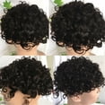 thumbnail image 5 of 15MM Curly Toupee Durable Mono Base Men's Hairpiece Human Hair Replacement System For Men, 5 of 5
