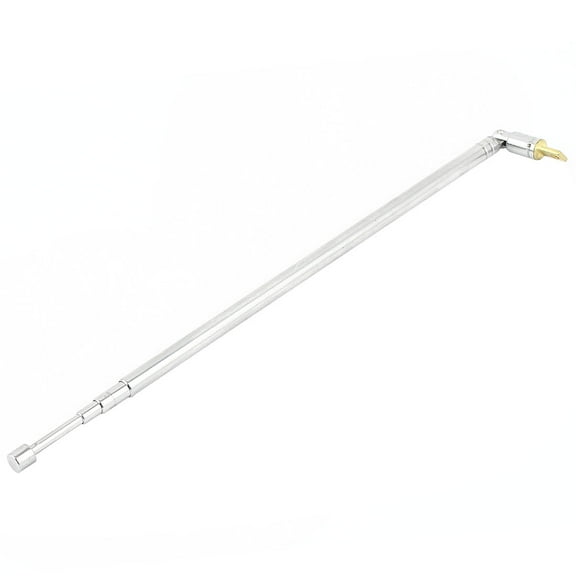 Unique Bargains FM AM Radio TV 4 Section scoping Whip Antenna Aerial 21.5-62.5cm Silver Tone