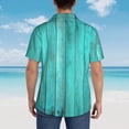 thumbnail image 5 of Salouo Turquoise Wooden2 for Hawaiian Shirt for Men,Summer Beach Casual Short Sleeve Button Down Shirts Men's Regular-Fit Short-Sleeve Print Shirt -Large, 5 of 6