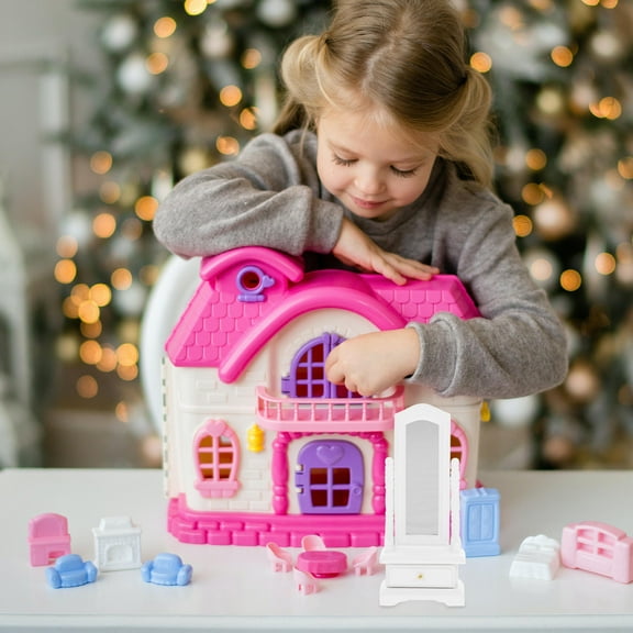 HOMEMAXS White Small Mirror for Doll House pretend play Reliable synthetic material compact and decorative 1