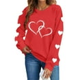thumbnail image 3 of Horkkom Red Sweatshirt Women Valentines Day Heart Sweatshirts Long Sleeve Pullover Sweatshirts L, Gifts for Women, 3 of 9