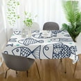 thumbnail image 6 of GZHJMY Fish Tablecloth, Rectangle Waterproof Washable Polyester Table Cover for Picnic Dinner Holiday Party Decor, 60 x 120 Inch, 6 of 7