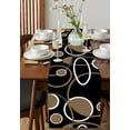 thumbnail image 2 of Table Runner Dresser Scarf 13 x 48 Inch Geometric Brown and White Round Line Black Texture Table Runners Non-Slip Heat Kitchen Dining Table Decor for Kitchen Farmhouse Indoor Outdoor Home Party, 2 of 7