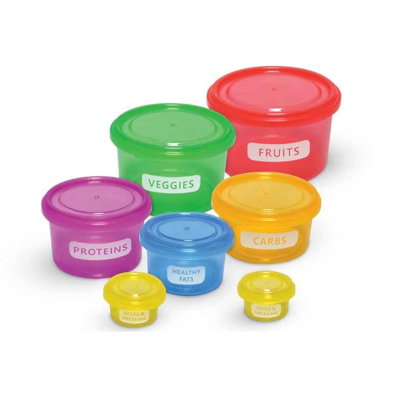 Meal Prep Haven 7 Piece Multi-Colored, Color Coded Portion Control Container  Kit 