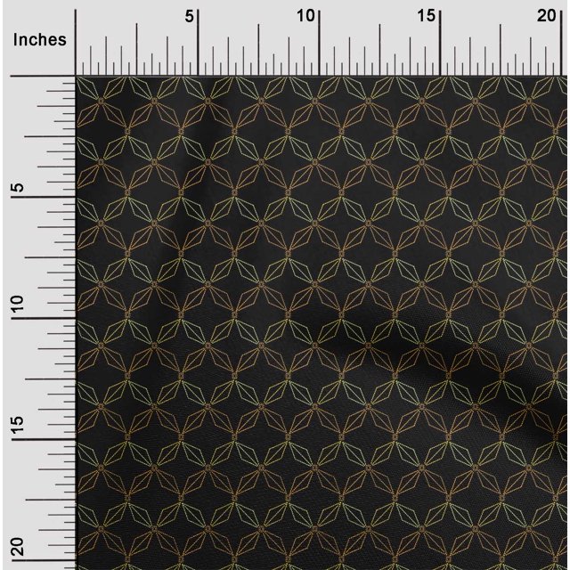 oneOone Georgette Viscose Fabric Geometric & Artistic Floral Sashiko Print Fabric BTY 42 Inch Wide