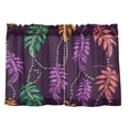 thumbnail image 2 of Ryvnso Mardi Gras Feathers Half Curtains Sets Tier 2 Panels Short Curtain Rod Pocket 27"W x 24"L, 2 of 7