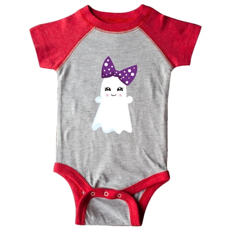 

Inktastic Little Ghost Cute Ghost Ribbon Halloween Gift Baby Girl Bodysuit