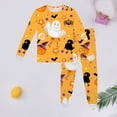 thumbnail image 2 of CAIVO Girls Pajama Sets O-Neck Long Sleeve T-Shirts Pants Halloween Ghosts Print 2 Piece Sleepwear Children Holiday Party Cartoon Homewear Loungewear, 2 of 3