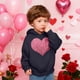 thumbnail image 4 of Sudadera con capucha y estampado de corazón de San Valentín, sudadera de manga larga para niños y niñas, chaqueta para niñas de talla mediana y grande., 4 of 7