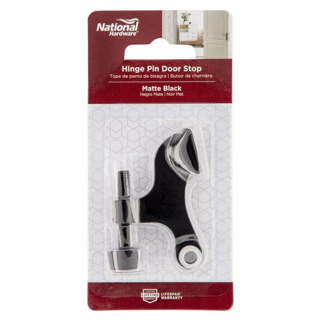 Pin para puerta con bisagra National Hardware, zinc mate, negro