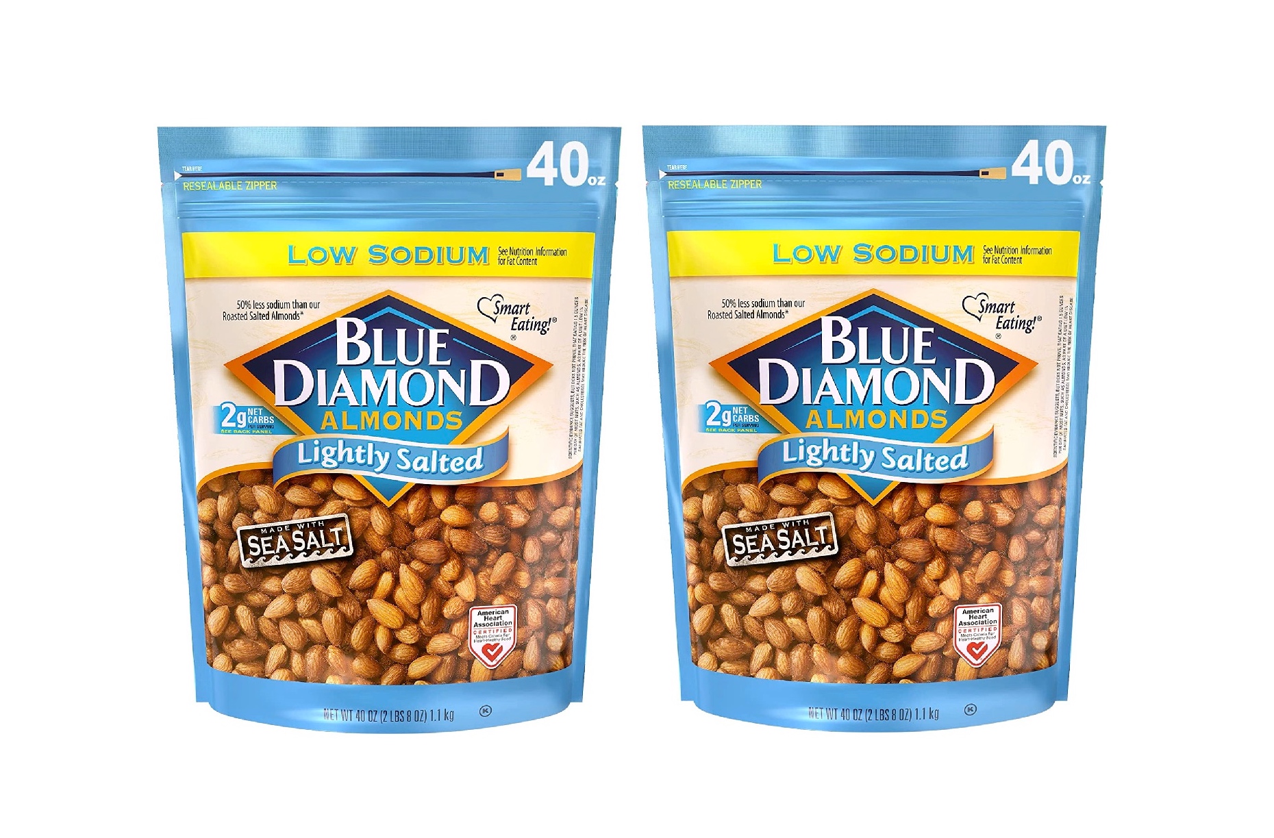 Blue Diamond Lightly Salted Whole Almonds (40 oz.) 2PK