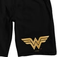 thumbnail image 2 of Wonder Woman Golden Logo Men's Black Lounge Shorts-Large, 2 of 5