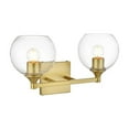 thumbnail image 6 of Living District Foster 2-Light Iron & Glass Bath Sconce in Brass/Clear, 6 of 7