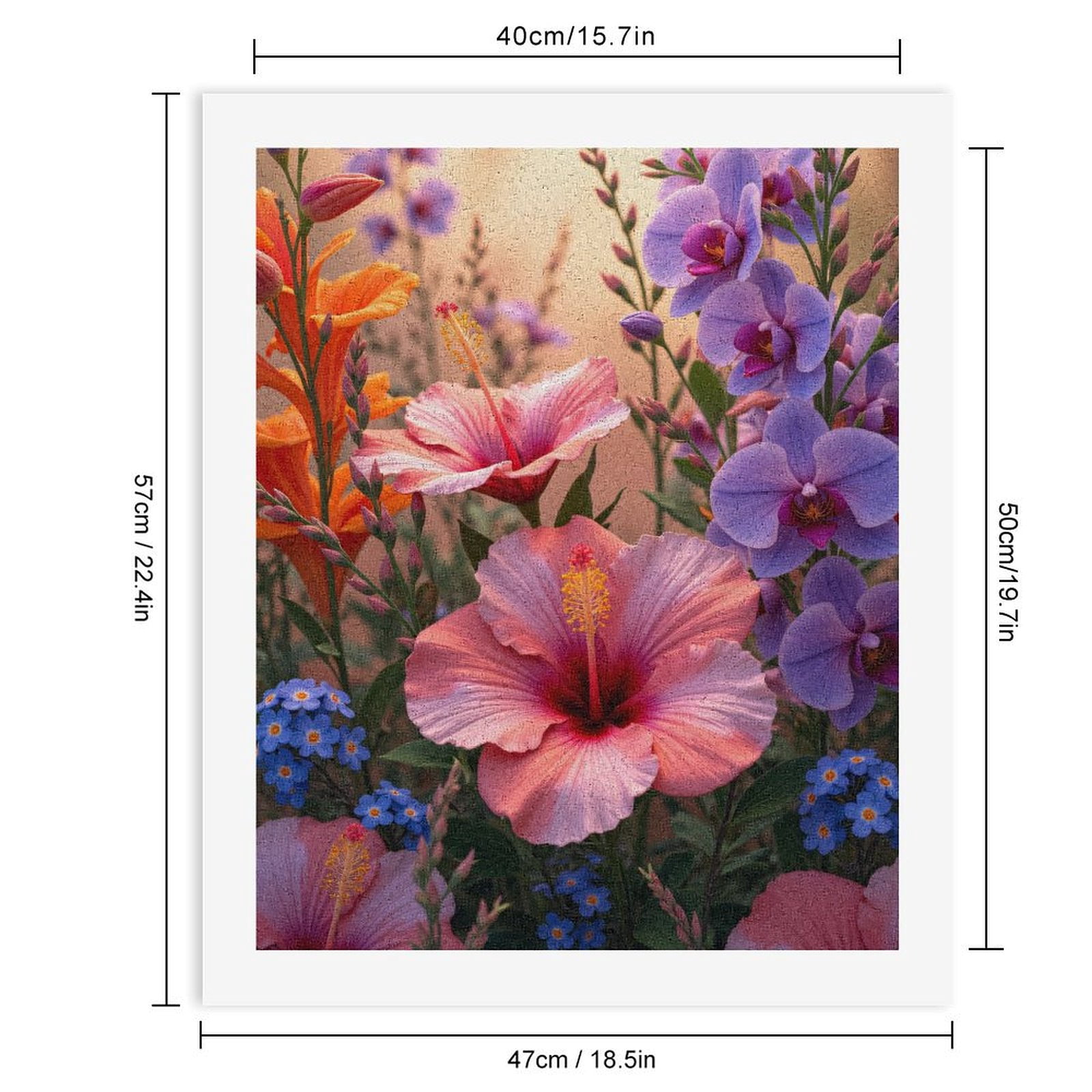 Paint by Numbers Kit for Adults, Vibrant Floral Garden Blooms Paint by Numbers, Easy Paint by Numbers Kit for Adults Beginner, DIY Adult Paint by Number Kits on Canvas, Home Decor