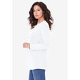 thumbnail image 3 of Roaman's Women's Plus Size Ultimate Cotton Crewneck Long Sleeve Tee, 3 of 6
