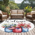 thumbnail image 5 of Independence Day Washable Round Area Rug 6 ft, Welcome Flower Butterfly, Soft Non Slip Rugs Stain Repellent Indoor Felt Carpet for Living Dining Room Bedroom Home Office, 5 of 9
