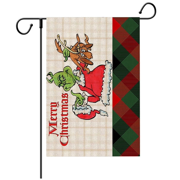Mini Grinch Ornaments Grinch Ornaments Grinch Christmas Decorations Christmas Welcome Garden Flag Floral Cartoon Double Sided Vertical Rustic Yard Seasonal Holiday Outdoor Decor
