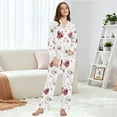 thumbnail image 6 of joogoo Pajamas Set for Women Flower Long Sleeve Pjs Loungewear L, 6 of 7