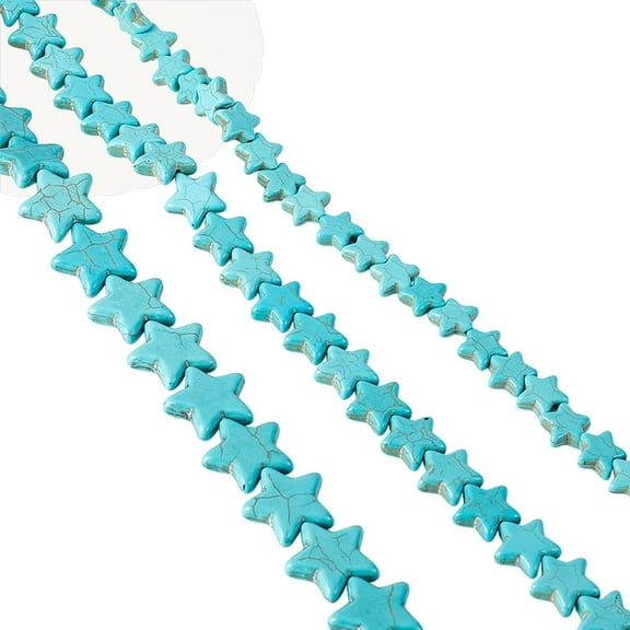 1box 3 Strands Star Shape Turquoise Beads 3 styles Crackle Star Stone Beads Little Twinkle Star Spacer Beads for Bracelet Necklace Jewelry Making
