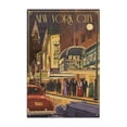 thumbnail image 1 of New York, Theater Scene Birch Wood Wall Sign (6x9 Rustic Home Decor, Ready to Hang Art), 1 of 3