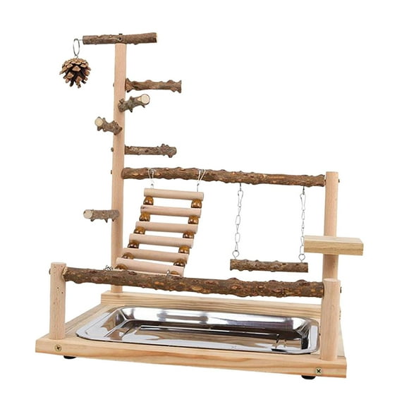 de juego para pájaros,Parque infantil para pájaros,soporte para percha para loros,parque infantil para juguetes,Wood Birds Play Gimnasio Centro de actividades Ejercicio,Juguete para