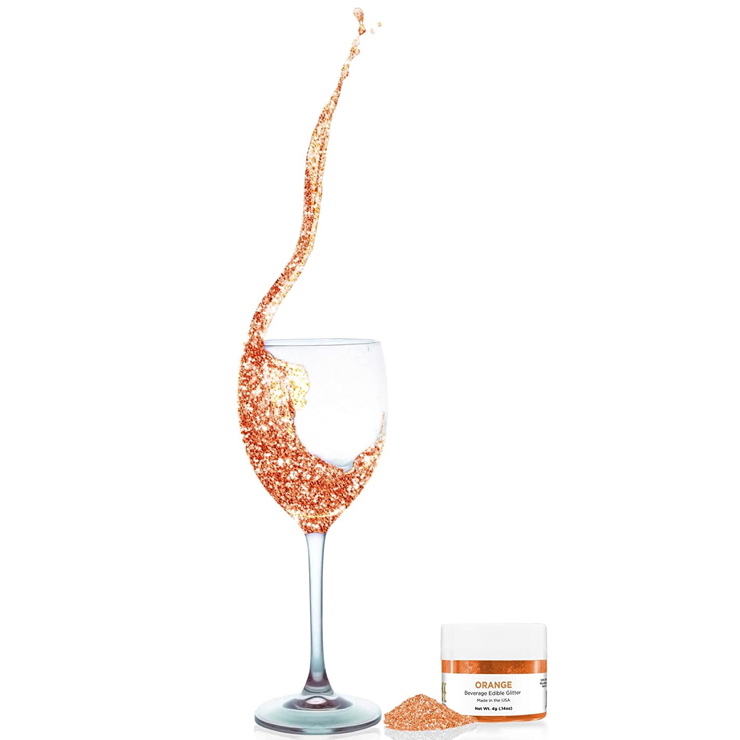 Edible Glitter - Food Grade Edible Glitter Dust - Edible Dust Sprinkles for Cake Decorating, Cupcakes, Cake Pops, Drinks and Desserts - Edible Dusting Powder Adds Bright and Glittery Sheen (Orange)