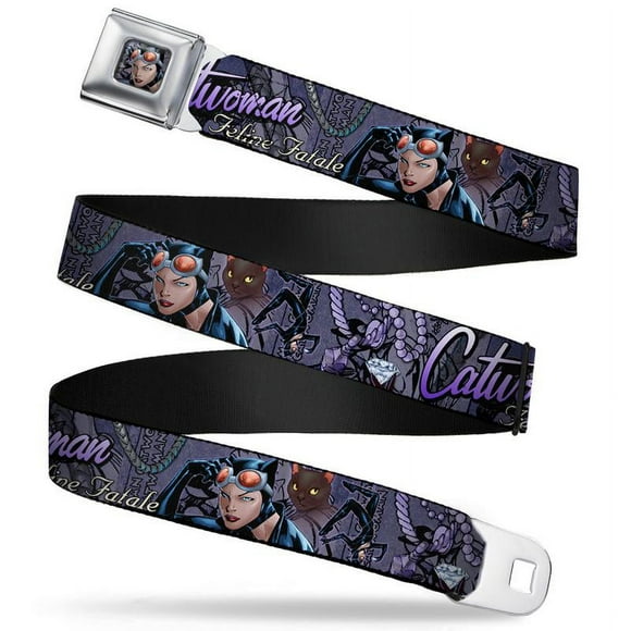 Seatbelt Belt - DC Comics - Cat Woman V.7 Adj 24-38' Mesh New cwe-wcw010