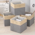 thumbnail image 2 of Cajas de almacenamiento de algodón y lino, grandes y pequeñas, plegables, artículos diversos para el hogar, sala de estar, cosméticos de escritorio, ropa sucia, suministros para coche, 2 of 5