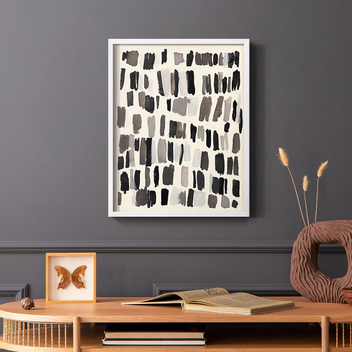 Chalk and Flint III Framed Print in White Solid Wood Framed Print No Nail Hanging