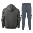 thumbnail image 5 of MLQIDK Mens Workout Gym 2 Piece Set Winter Sweatsuits Fleece Hoodie and Cargo Sweatpants Big and Tall Athletic Casual Tracksuits Jogging Sweat Suits Lounge Outfit Navy 3XL, 5 of 5