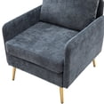 thumbnail image 6 of Accent Chair, Modern Upholstered Armchair with Metal Legs and Curved High Back Comfy Single Sofa Chair with Arms and Padded Cushion Leisure Lounge Chair Wingback Accent Chair for Living Room, Navy, 6 of 7