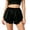 01 Black, variant on Women's Scalloped Satin Lounge Shorts Elastic Waist Summer Split Side Pajama Bottoms Loose Sleepwear Shorts