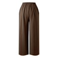 thumbnail image 5 of Women Wide Leg Pants Casual Solid color ElasticWaist Pants With Pockets Loose Pants Trousers, 5 of 6