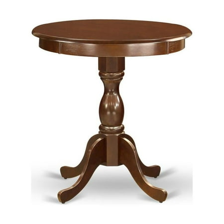EST-MAH-TP East West Furniture Amazing Small Dining Table with Oak Color Table Top Surface and Asian Wood Kitchen Table Pedestal Legs – Oak Finish
