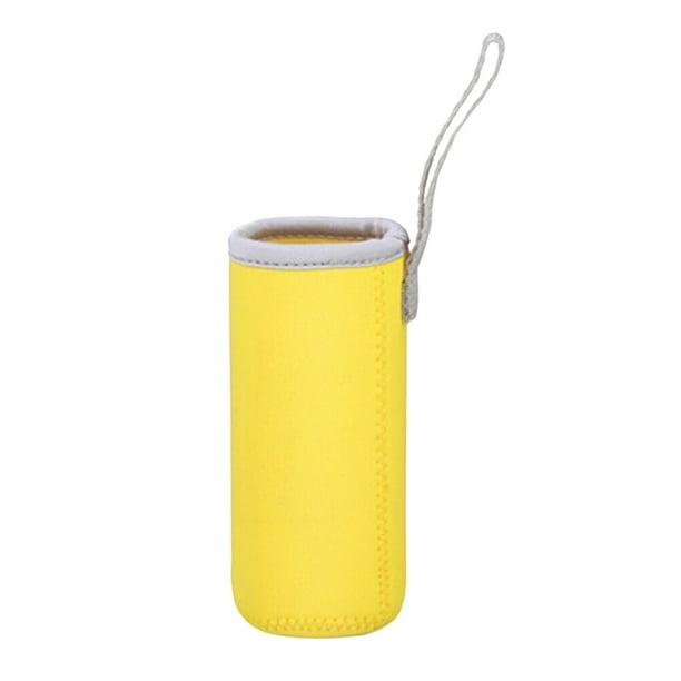 550ML Portabotellas de agua Bolsa de la bolsa Cubierta de la bolsa Portabotellas de agua con aislamiento Juegos de tazas Ideal para vidrio de acero inoxidable o plástico Tamaño - 6.8 * 19CM (Amarillo)